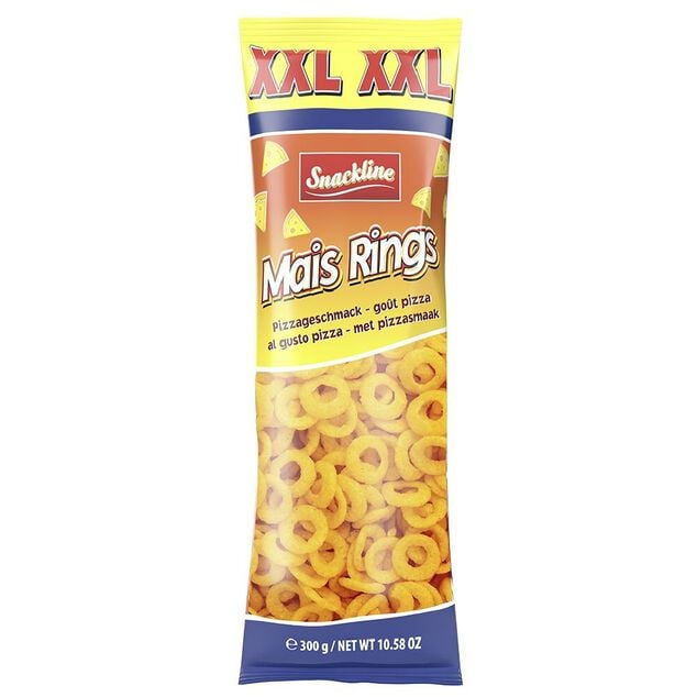 Snack sal&eacute; XXL anneaux ma&iuml;s saveur pizza 300g