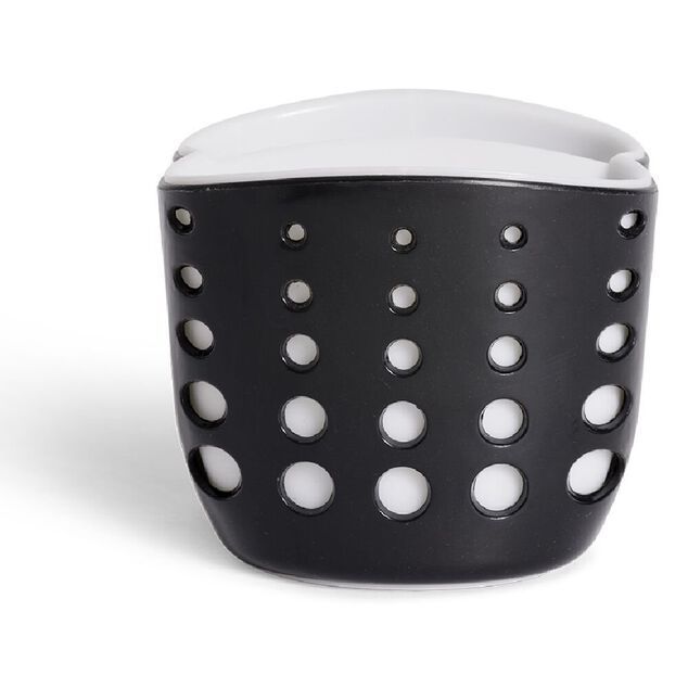 Porte-éponge en plastique noir - 9,5x9,5xH8,3cm