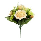 Bouquet fleurs artificielles rose/lys 8 tiges H34cm