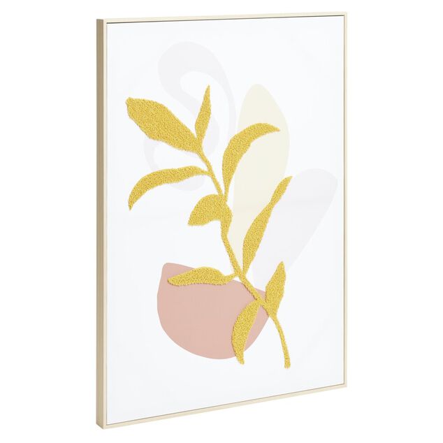 Cadre toile tissé motif végétal en relief 50x70cm (2 modèles)