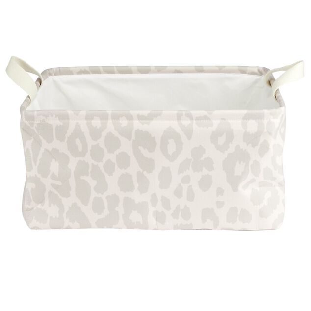 Pani&egrave;re de rangement souple motif animal 40x32xH20cm (2 mod&egrave;les z&egrave;bre ou l&eacute;opard)