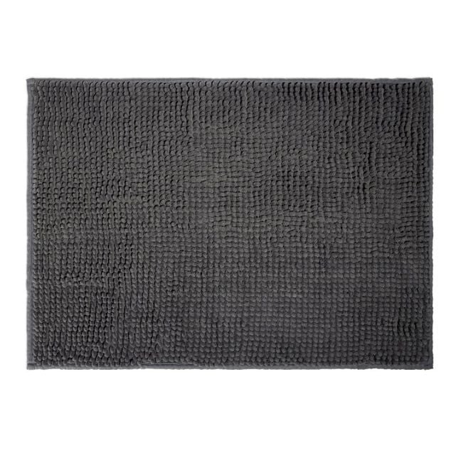 Tapis de salle de bain chenille gris 65x45 cm