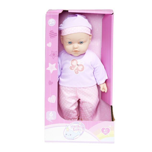 Poupon qui parle rose et violet 6 sons - 2 modèles