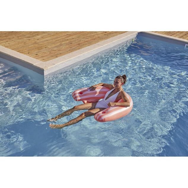 Si&egrave;ge gonflable &agrave; rayures 115x90cm - 3 mod&egrave;les