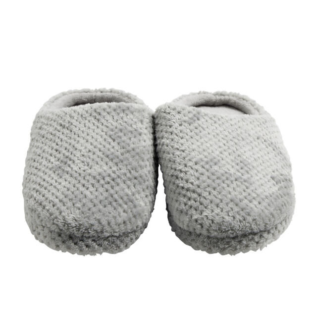 Chaussons mules unisexe gris motif quadrill&eacute; T36/37
