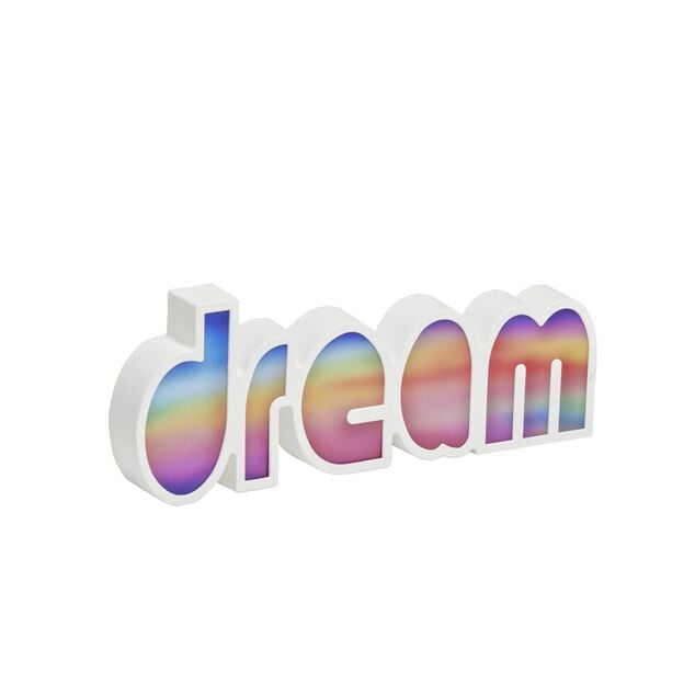 Mot lumineux Dream &agrave; poser polypropyl&egrave;ne et plastique multicolore
