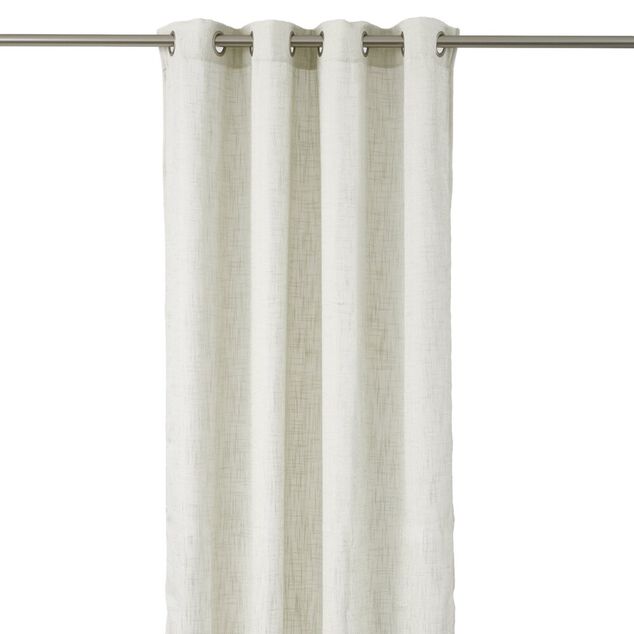 Rideau &agrave; oeillets jacquard polyester uni 135x240cm (2 mod&egrave;les)