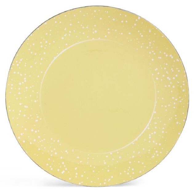 Sous assiette ronde plastique dor&eacute; et blanc &Oslash;33cm