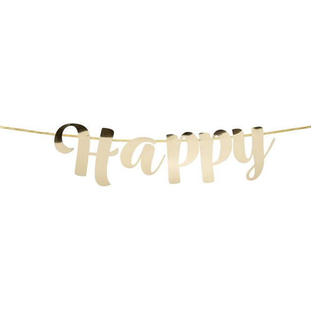 Guirlande anniversaire Happy Birthday doré thème nuit 1,5m