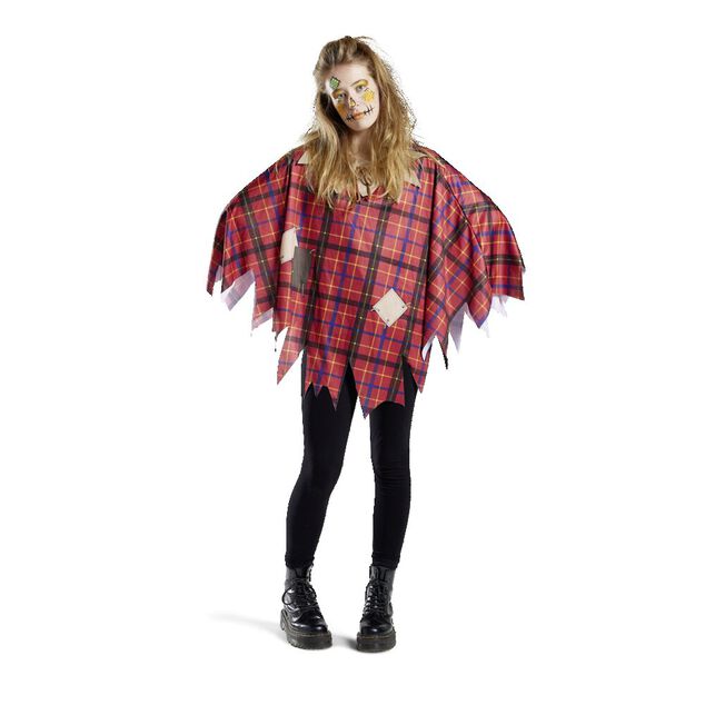 D&eacute;guisement adulte Halloween &eacute;pouvantail poncho - Taille unique