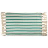 Tapis salle de bain à franges design rayures 45x70cm