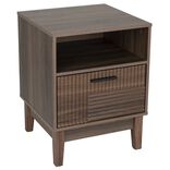 Table de chevet en bois Lida 1 niche et 1 tiroir marron fonc&eacute; 40x39xH52cm