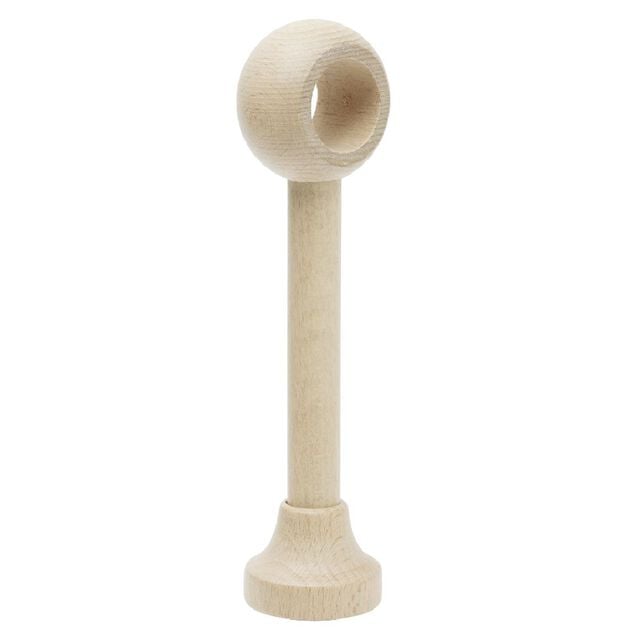 Support de tringle long &agrave; oeil en bois naturel &Oslash;28mm