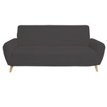 Prot&egrave;ge canap&eacute; extensible 3 places L195-230cm velours c&ocirc;tel&eacute; gris fonc&eacute;