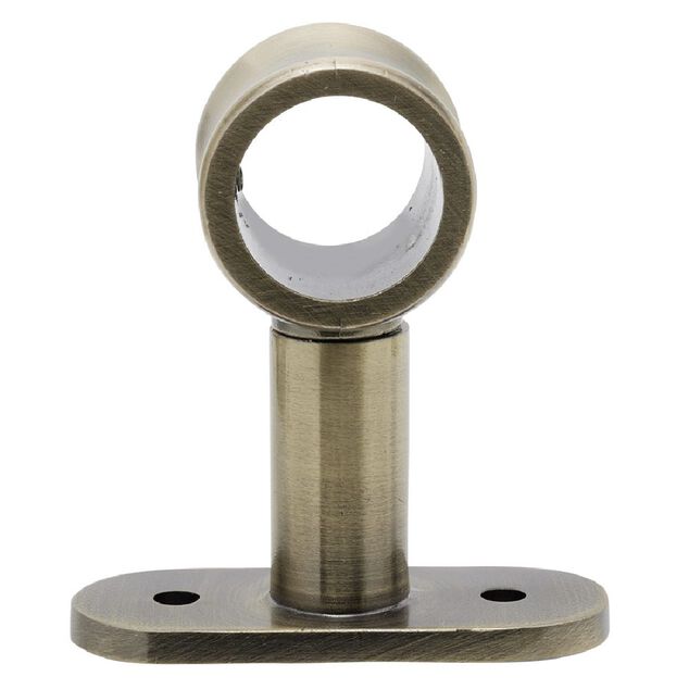 Support court m&eacute;tal cuivr&eacute; pour tringle &agrave; rideau &Oslash;2xL11,4cm