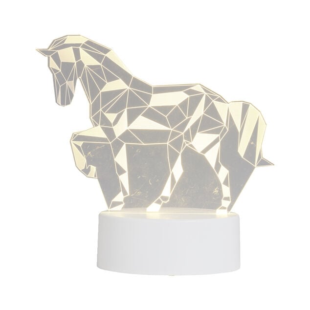 Lampe LED 3D façon origami forme cheval 16x9,8xH15,5cm