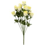 Piquet rose H48 cm jaune - Fleur artificielle 14 t&ecirc;tes