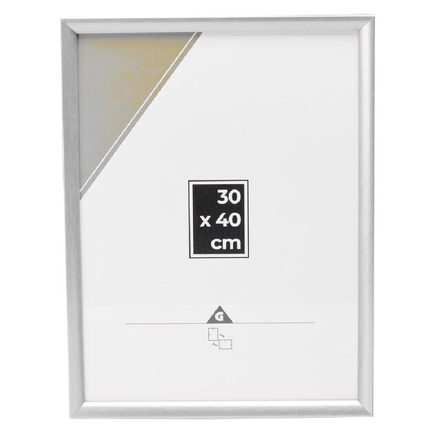 Cadre photo argent&eacute; 33x43cm pour photo 30x40cm