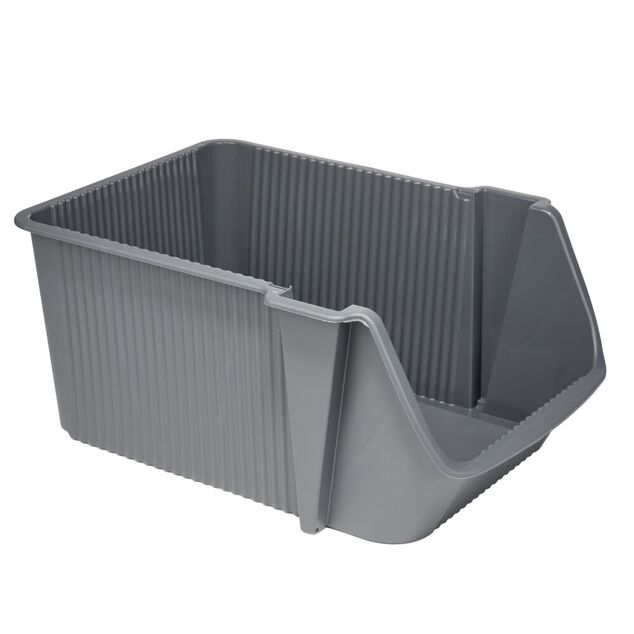 Tour de rangement 4 niveaux empilables 39X29XH25 cm (2 mod&egrave;les gris anthracite ou &eacute;cru)