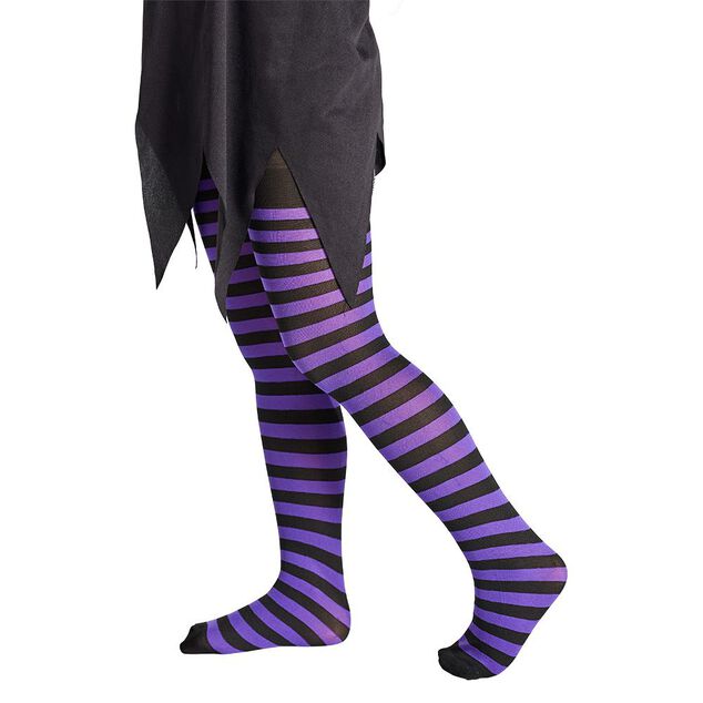 Collant enfant &agrave; rayures Halloween