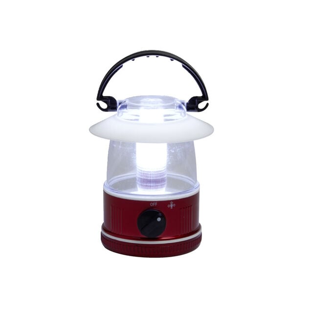Lampe de camping lanterne portative avec LED plastique rouge &Oslash;9xH13cm
