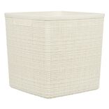 Pani&egrave;re Box Cube effet jute 17L 27x27x27cm beige