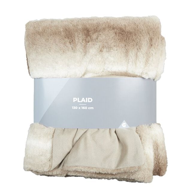 Plaid effet fausse fourrure marron 130x160cm