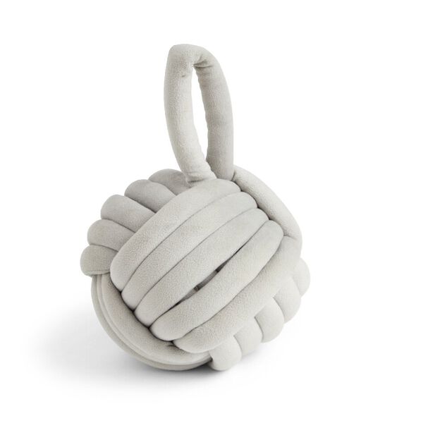 Cale porte noeud 15x15x15cm ciment et polyester effet velours gris