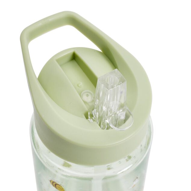 Gourde enfant 450ml plastique vert motif abeille &Oslash;7xH16,5cm