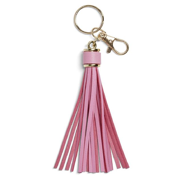 Porte cl&eacute; pompon plastique color&eacute; - 3 coloris