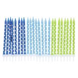 Bougie anniversaire &agrave; pois blanc bleu et vert XXL x 24