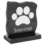 Plaque fun&eacute;raire motif patte de Chien 18xH18cm noir