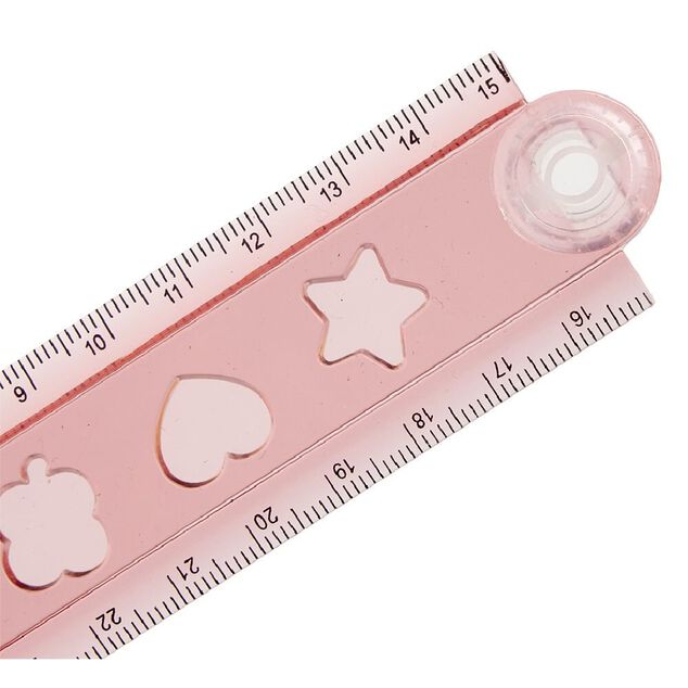 R&egrave;gle pliable 15 &agrave; 30cm plastique rouge