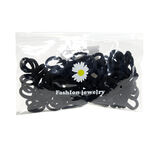 Lot de 100 élastiques à cheveux noirs ou multicolores