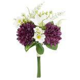 Piquet fleur artificielle &Oslash;18xH32cm blanc et violet