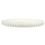 Porte-savon fa&ccedil;on cannel&eacute; gr&egrave;s blanc 13x9,5xH2,5cm