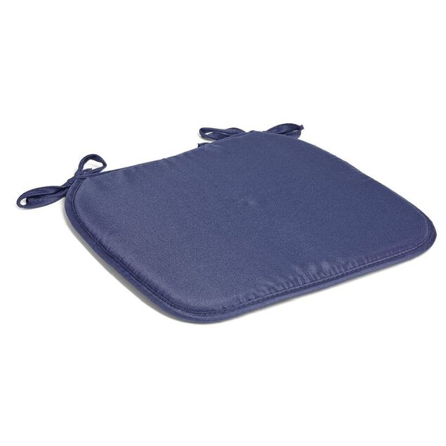 Lot de 4 galettes de chaise 38x38cm polyester bleu