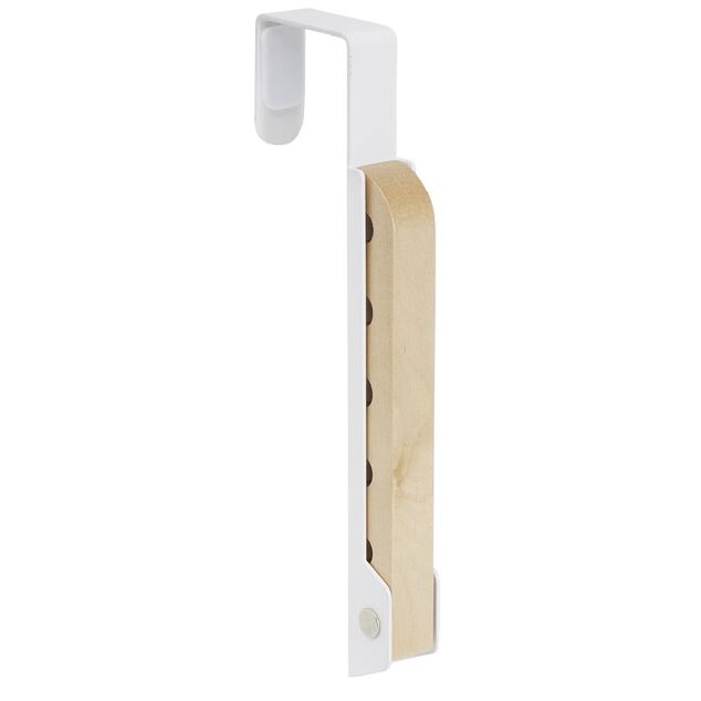 Patère rétractable métal et bois noir ou blanc L20xH20,5cm