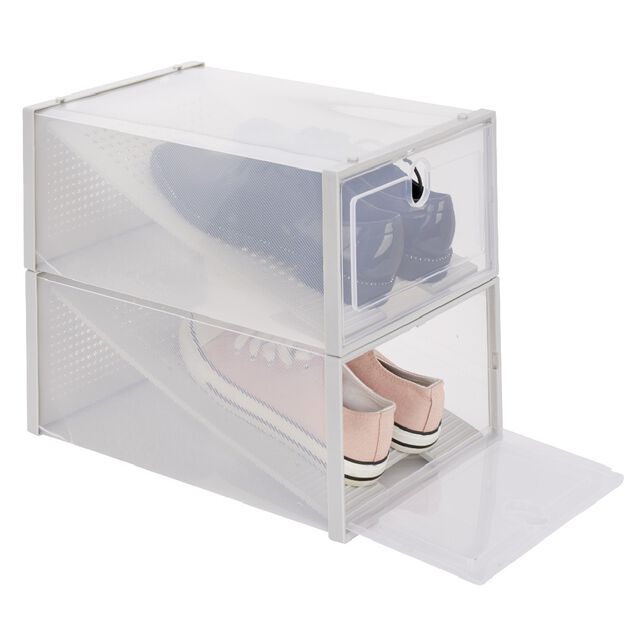 Range chaussures transparent x2