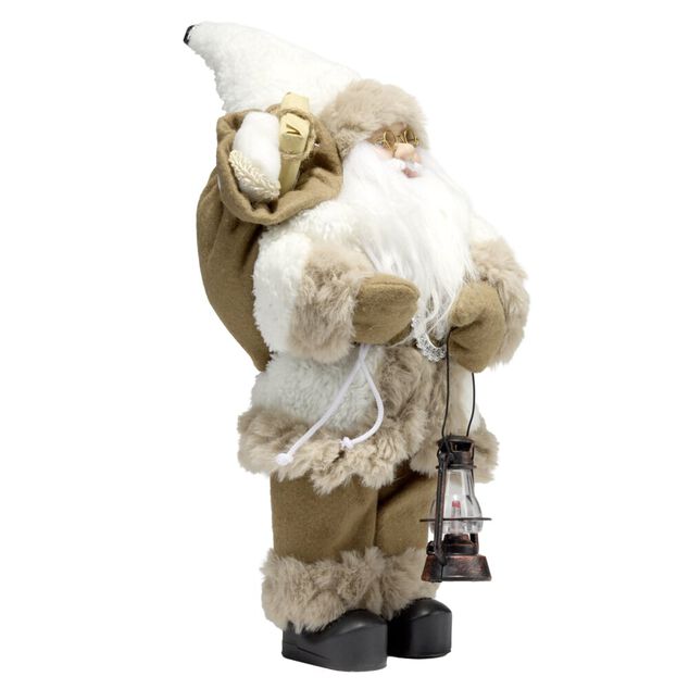 P&egrave;re No&euml;l avec hotte d&eacute;corative beige H45cm