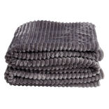 Plaid sherpa flanelle gris 130x160cm