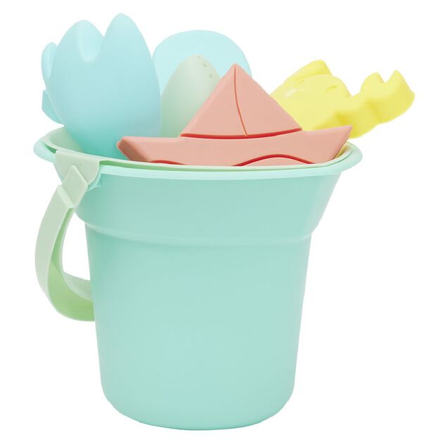 Seau de plage garni ch&acirc;teau Funky 5 pi&egrave;ces