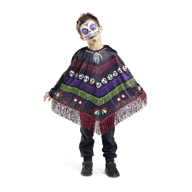 Poncho enfant Halloween Dia de Los Muertos