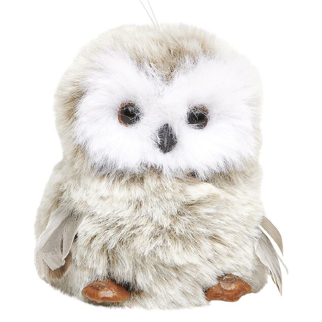 Chouette à suspendre effet peluche