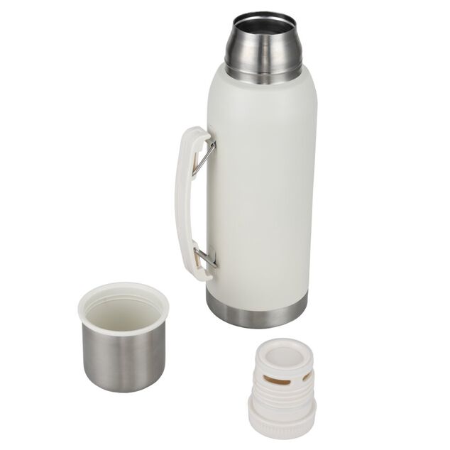 Bouteille isotherme 1L avec tasse inox beige &Oslash;9,5xH29cm