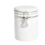 Pot en c&eacute;ramique blanc avec clip en m&eacute;tal &Oslash;10xH13cm