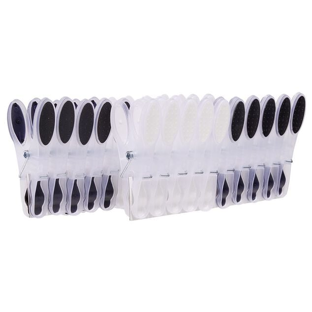 Pince &agrave; linge gris blanc x20