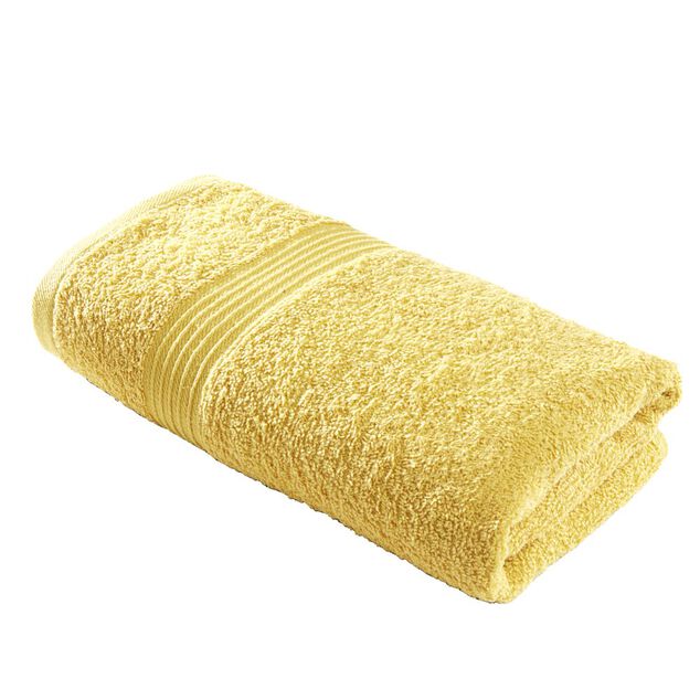 Serviette de toilette 50x90cm coton jaune ocre