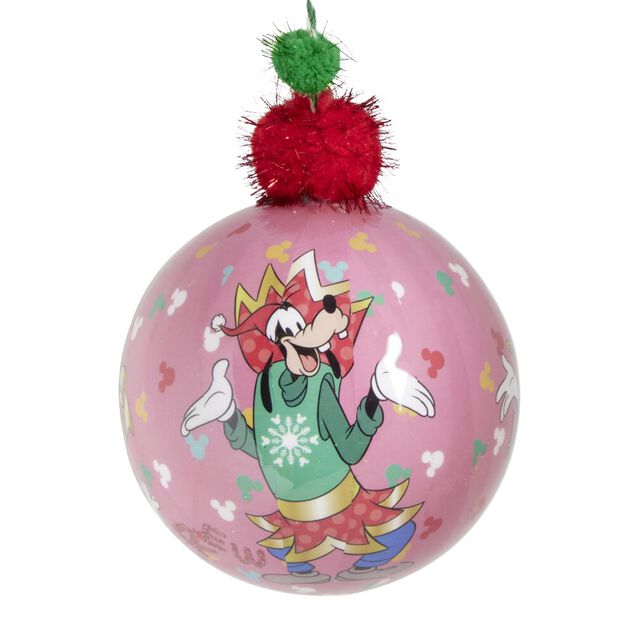 Boule de No&euml;l Disney Mickey rose &Oslash;12cm