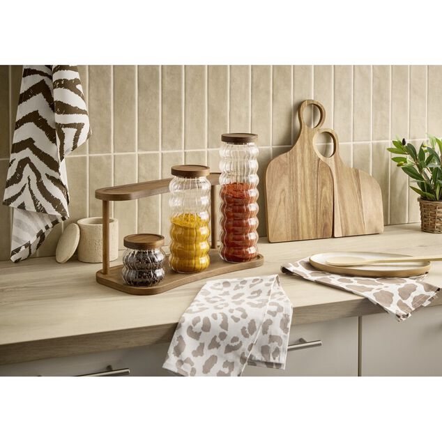 &Eacute;tag&egrave;re de cuisine en bambou 40x20xH20cm